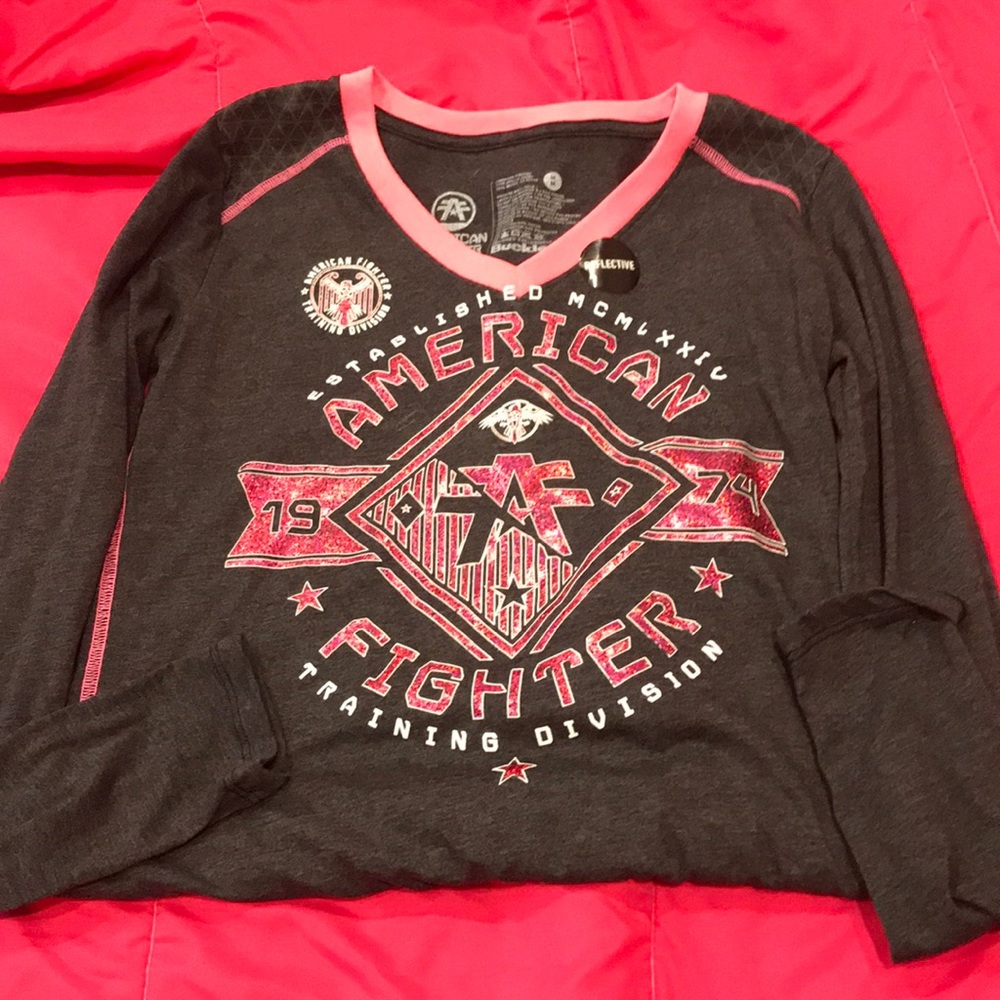 American fighter woman’s long sleeve tee